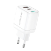 Ładowarka sieciowa VIDVIE PLE267 3A PD 20W 1xUSB+1xType-C biała
