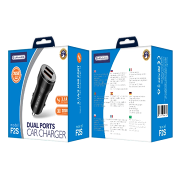 JELLICO ładowarka samochodowa F2S 3.1A 18W 2xUSB Czarny