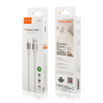 Kabel VIDVIE CB4038 USB/iPhone 3A 1m biały