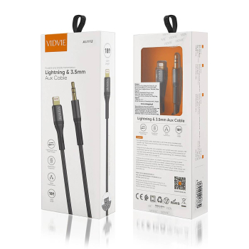 Kabel VIDVIE AL1112 AUX/iPh 1.8m czarny