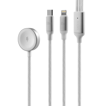 Kabel VIDVIE CB4026 3in1 100W 1.2m biały