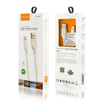 Kabel VIDVIE CB4028 USB/Type C 66W 1.2m beżowy