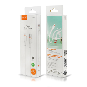 Kabel VIDVIE CB4031 USB/iPhone 3A 2m biały