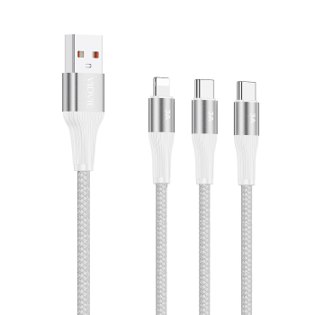 Kabel VIDVIE CB4039 3in1 3A 1.2m biały