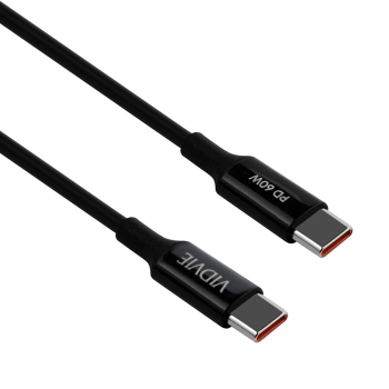 Kabel VIDVIE CB4049 Type C/Type C 60W 1m czarny