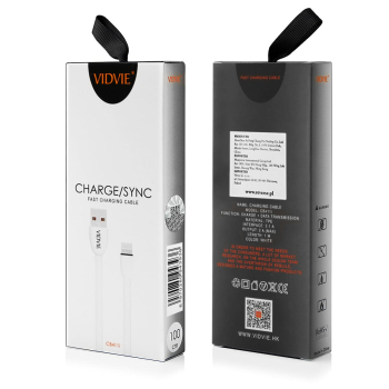 Kabel VIDVIE CB411 USB/iPhone 2.1A 1m biały