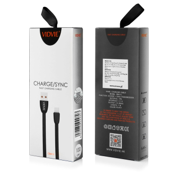 Kabel VIDVIE CB411 USB/iPhone 2.1A 1m czarny