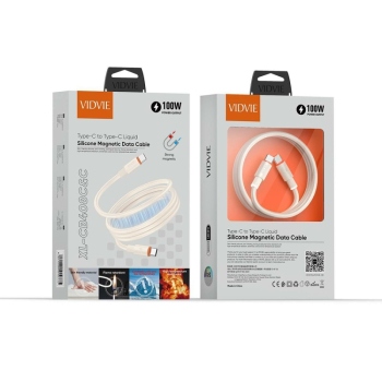Kabel VIDVIE CB408 Type-C/Type-C 100W 1.2m beżowy