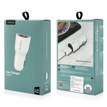 Ładowarka samochodowa VIDVIE S-CC02 2.4A Micro biała