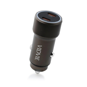 Ładowarka samochodowa VIDVIE CC543 30W 2xType-C+ kabel Type-C/iPh szara