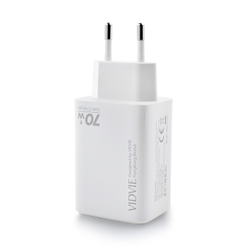 Ładowarka sieciowa VIDVIE PLE222 5A 70W GaN 2xUSB+2xType-C  biała