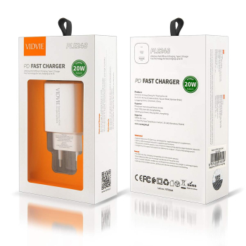 Ładowarka sieciowa VIDVIE PLE248 3A PD 20W USB+Type-C+ kabel Type-C/Type-C biała