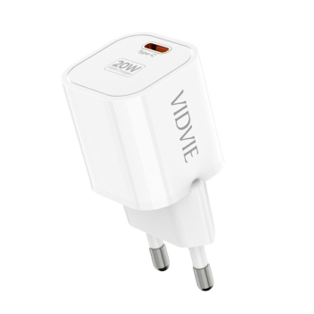 Ładowarka sieciowa VIDVIE PLE253 3A 20W GaN Type-C biała