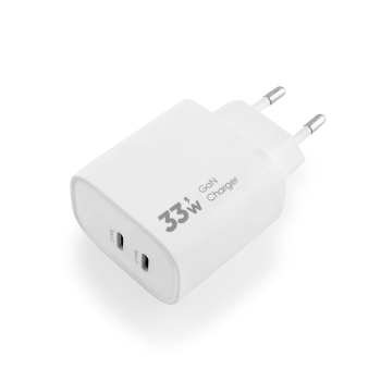 Ładowarka sieciowa VIDVIE PLE260 3A 33W GaN 2xType-C+ kabel Type-C/iPhone biała