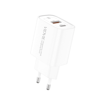 Ładowarka sieciowa VIDVIE PLE273 3A 20W 1xUSB+1xType-C biała