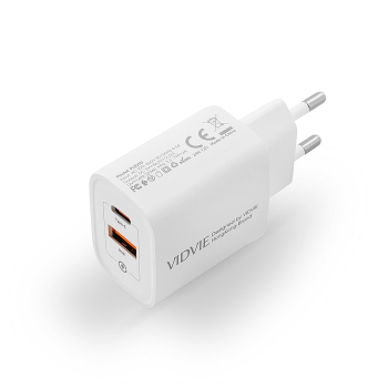 Ładowarka sieciowa VIDVIE PLE273 3A 20W 1xUSB+1xType-C biała