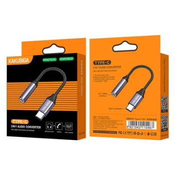 Adapter Jack 3.5mm Type-C  KSC-428 - BLACK