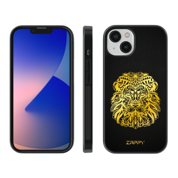 Zappy Engraved Leather - iPhone 12 PRO MAX - Black and gold lion