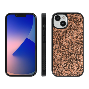 Zappy Engraved Leather - iPhone 12 PRO MAX - Cork leaves